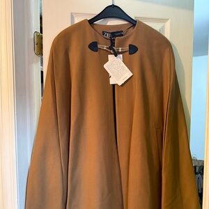 Zara women Camel poncho